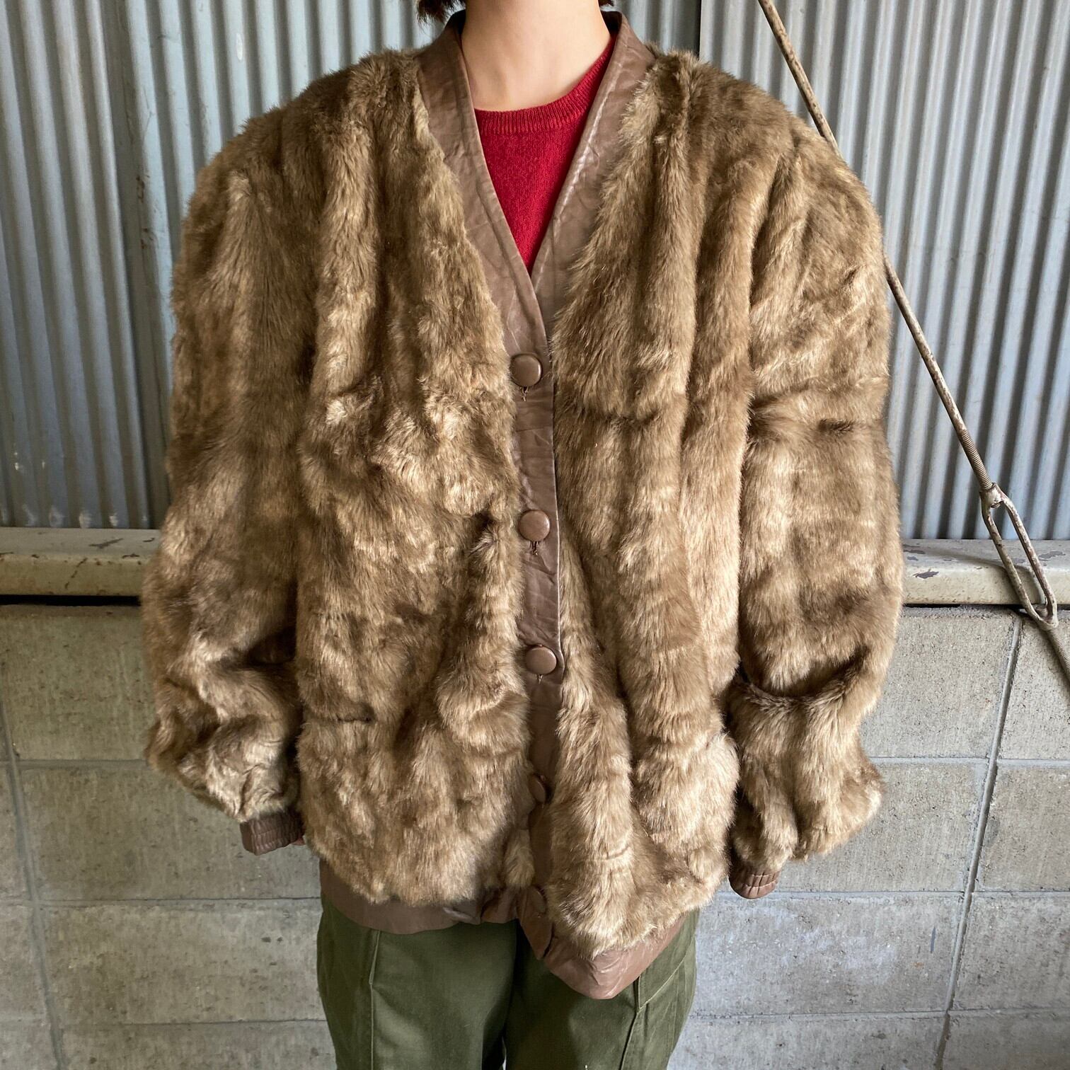 80年代 英国製 Lilli Ann リリアン ヴィンテージ フェイクファーコート 