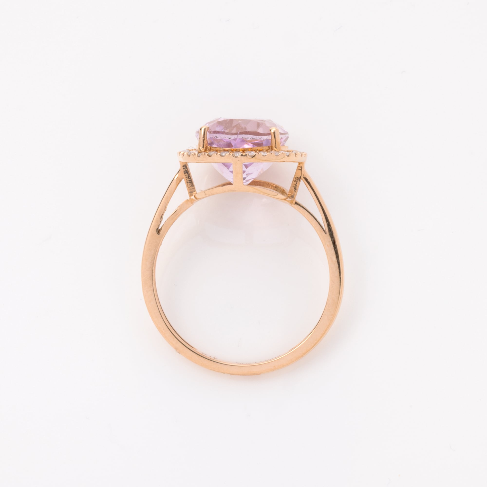 クンツァイト ダイヤモンド Halo Grand Bijoux 18K Ring | ＜天然石