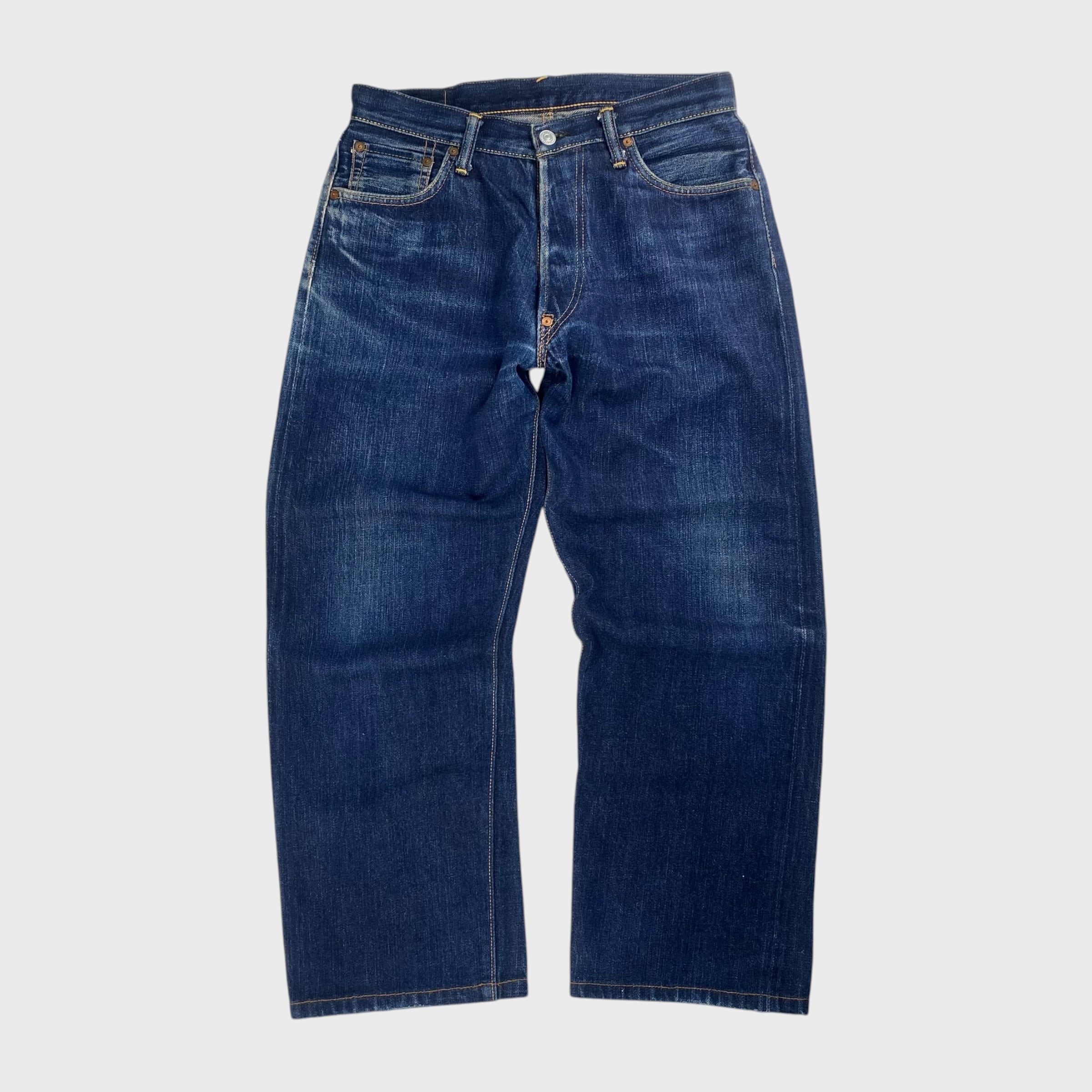 濃紺 EVISU 0007 大黒 ビッグカモメ デニム 32×35 赤耳 濃紺 EVISU