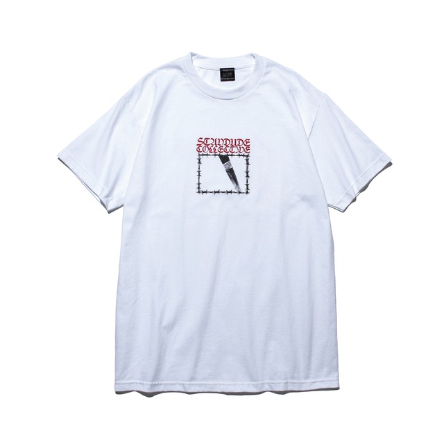 【STAY DUDE COLLECTIVE】Barbed Sticker SS Tee (WHITE)