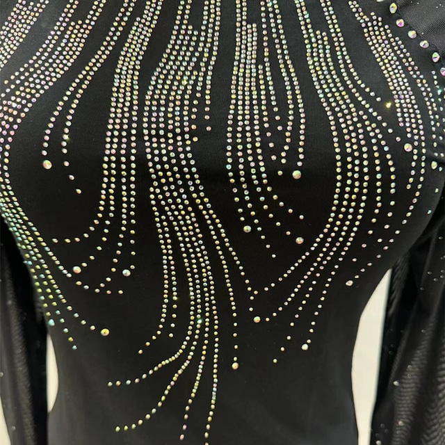 ラグジュアリーメッシュスリーブデザイン トップス ds0951