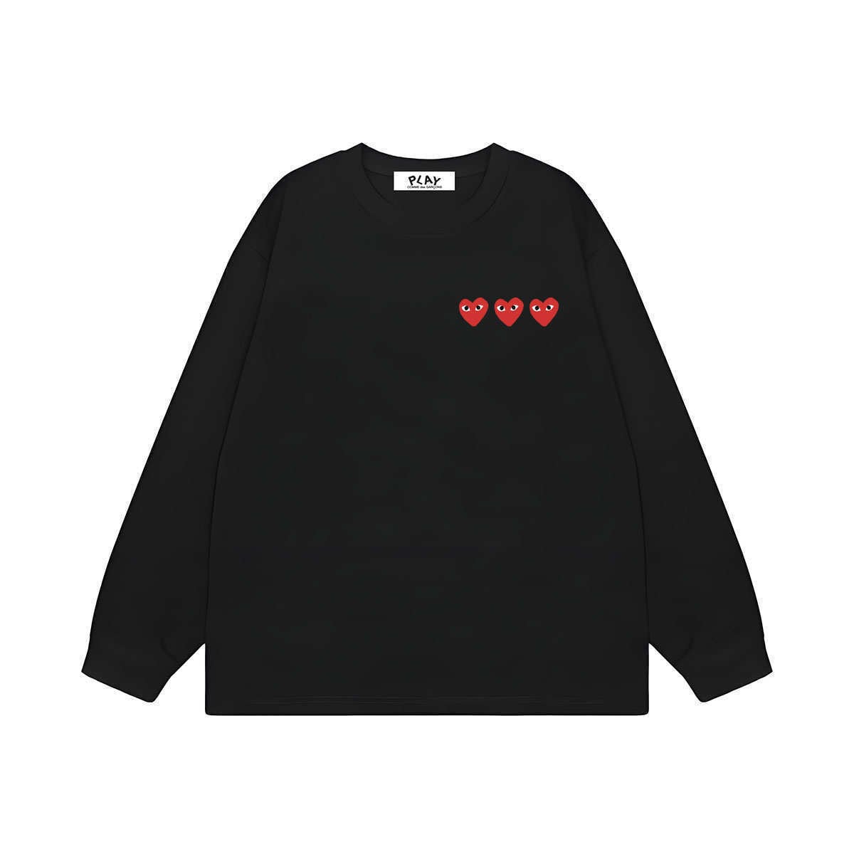 プレイ コムデギャルソン PLAY COMME des GARCONS マルチハートプリント cdg 長袖 Tシャツ メンズ レディース 長袖 柔らかい肌触り クルーネック 長袖 ロゴプリント カットソー