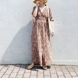 Puchi flower dress (brown)