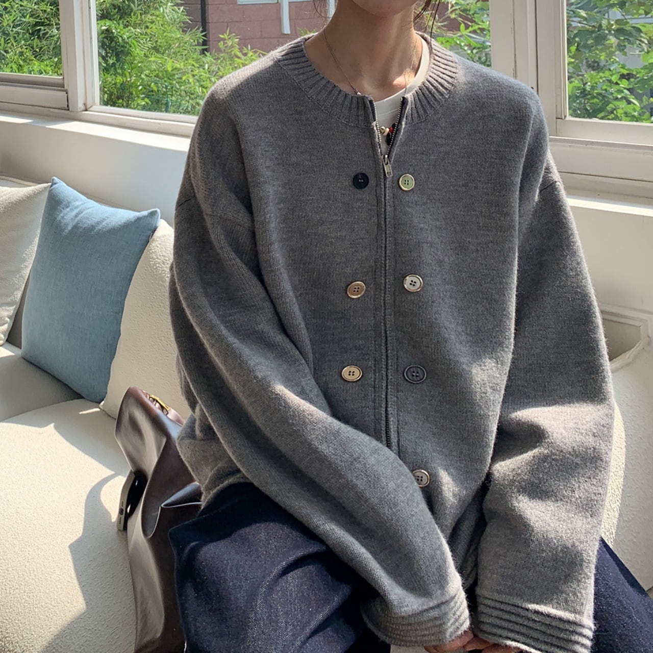 blackbird / hooded skipper long sleeve cutsewn (gray ＆ yellow