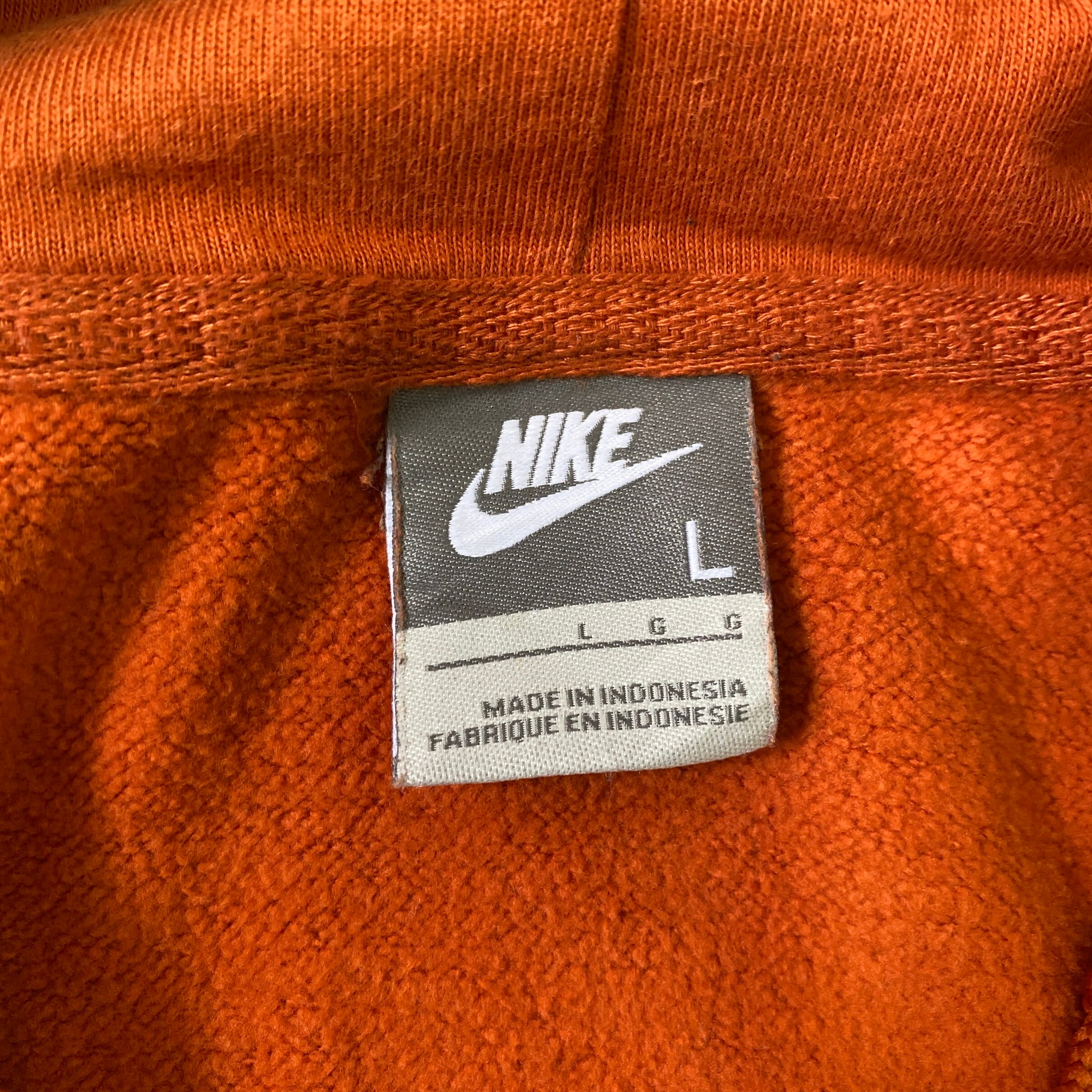 NIKE ナイキ スモールスウォッシュ ワンポイントロゴプリント プルオーバーパーカー メンズL 古着 スウェットパーカー オレンジ【パーカー】【HA10】 | cave 古着屋【公式】古着通販サイト powered by BASE