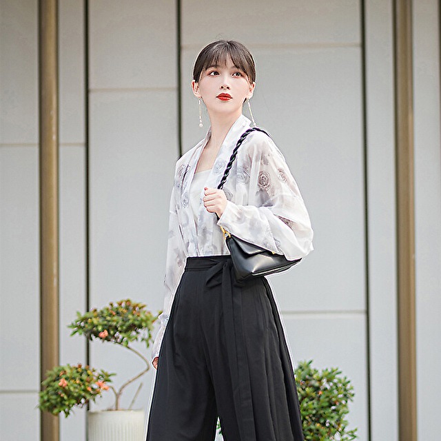 With U 夏池シリーズ 漢服 オールインワン 4点セット 透け感 シアー 大人かわいい レトロ 10代 代 モード系ファッション専門店 With U