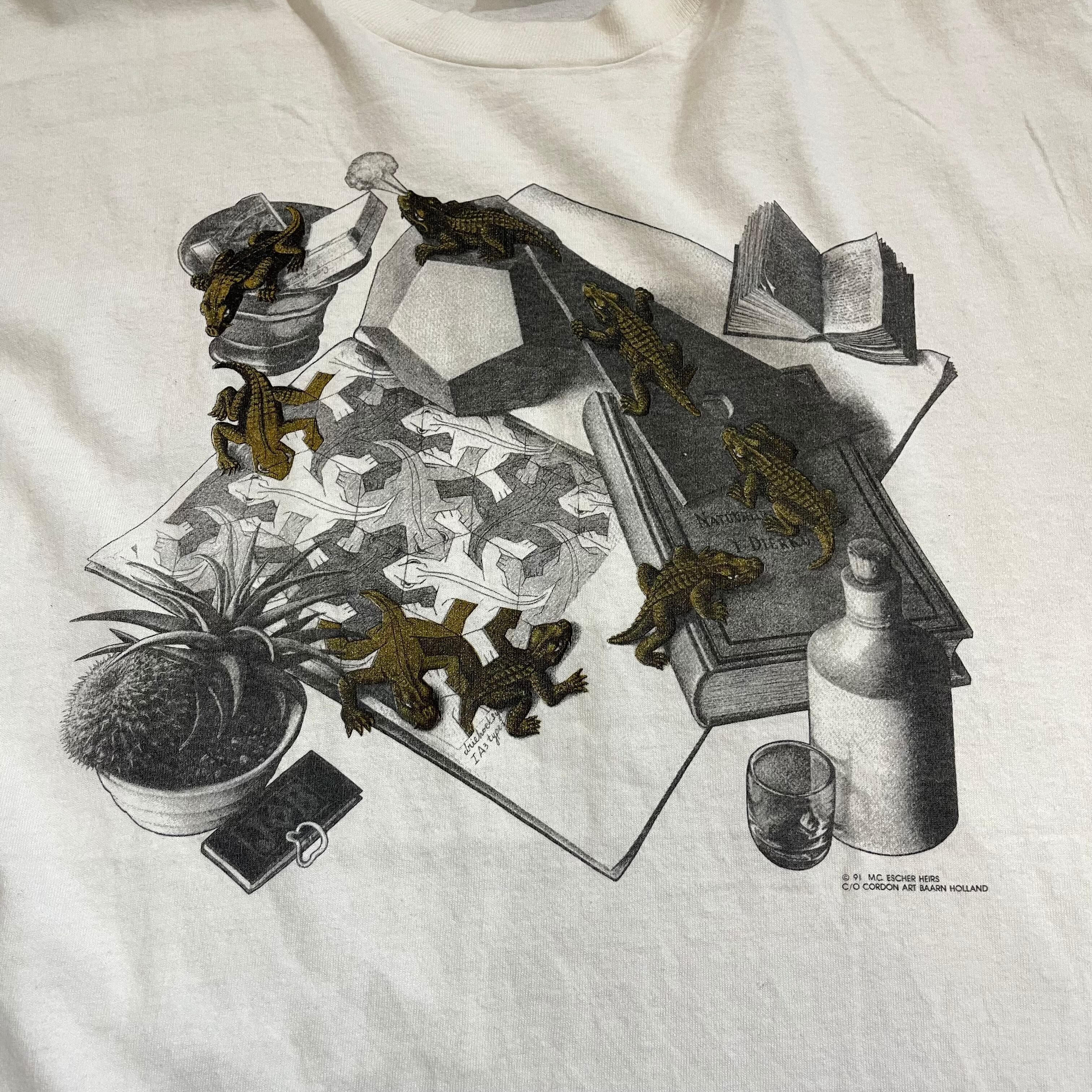 90年代 USA製 size:L【 M.C.ESCHER 】エッシャー アートTシャツ 90年代 USA製 size:L【 M.C.ESCHER 】エッシャー アートTシャツ