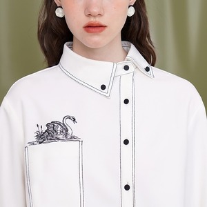 Swan irregular collar blouse 500135