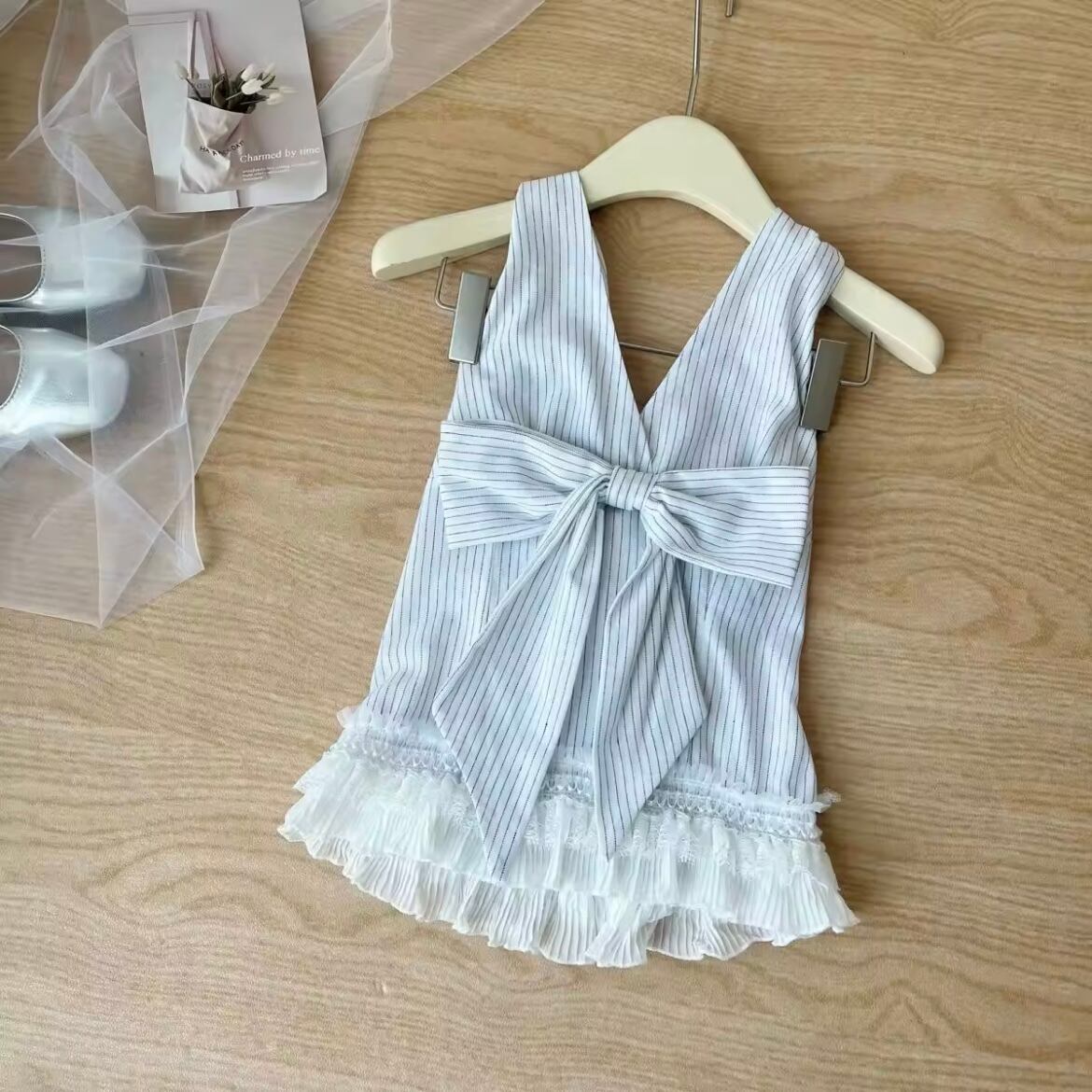 halter neck ribbon tops