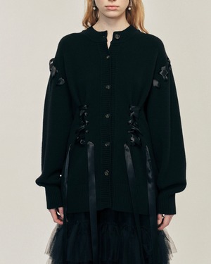 【Simone Rocha】Sculpted Ribbon Corset Cardigan