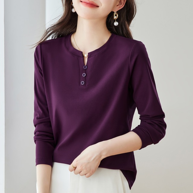 【カットソー】 カットソー レディース おしゃれ 長袖 カットソー tシャツ ヘンリーネック 春 夏 秋 20代 30代 40代 50代 レディース トップス 大人 可愛い きれいめ ホワイト 白 ダークグレー パープル 紫 ブルー 青 ブラック 黒 M L XL 2XL 3XL 4XL