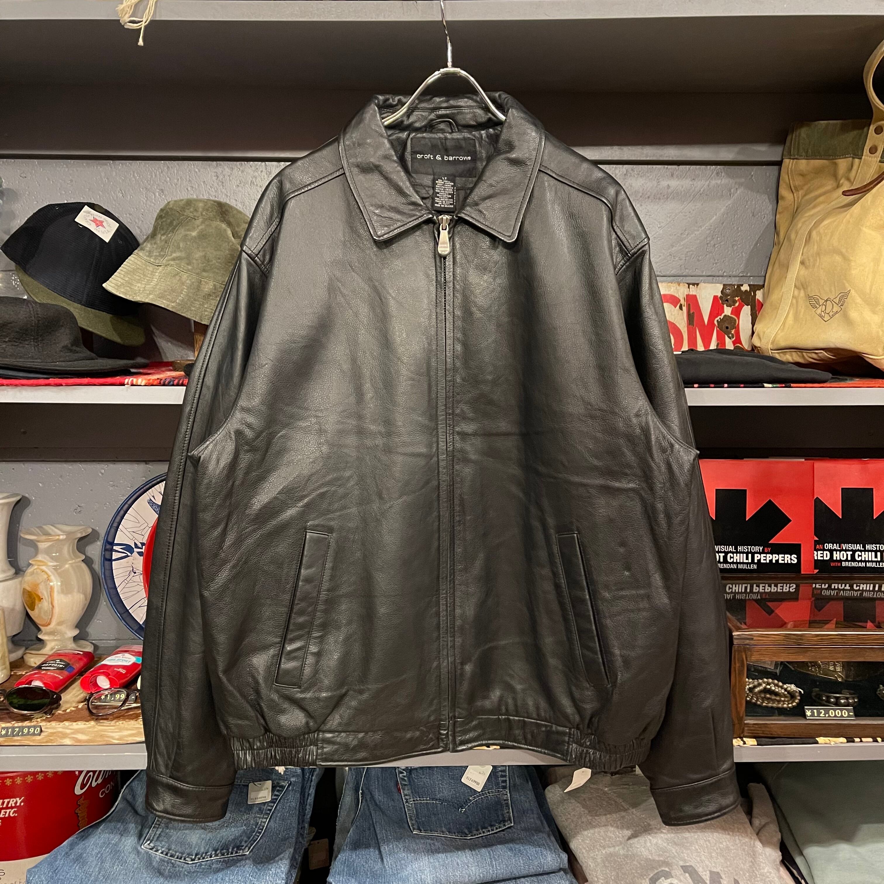 CROFT & BARROW レザージャケット　短丈　本革　ブラック　2XL メンズ CROFT & BARROW レザージャケット 短丈 本革 ブラック 2XL