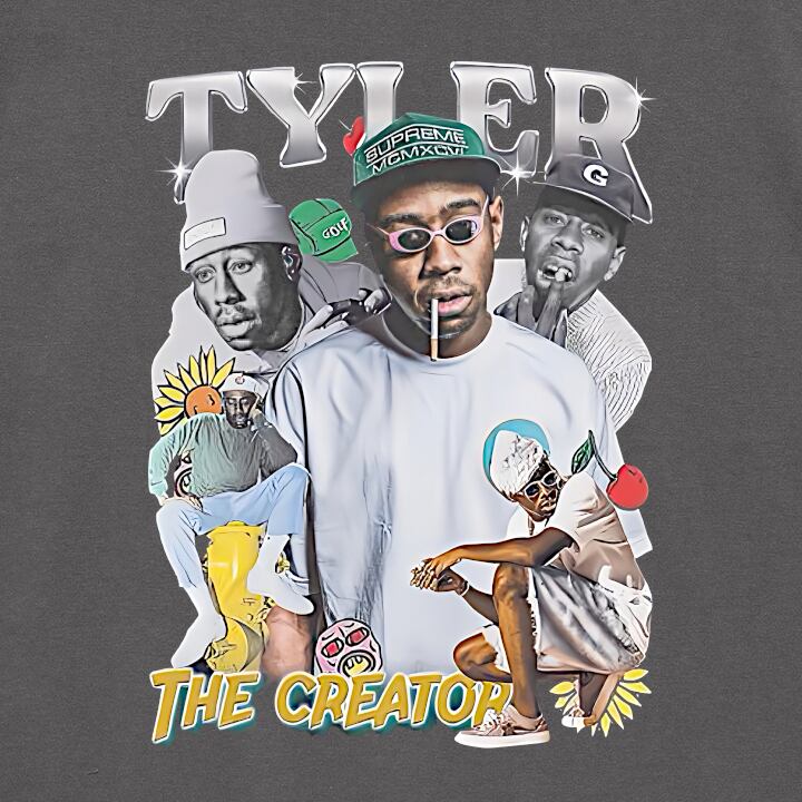 TYLER Tシャツ 半袖 黒 90年代 ヒップホップ ラップ ラッパー プリント