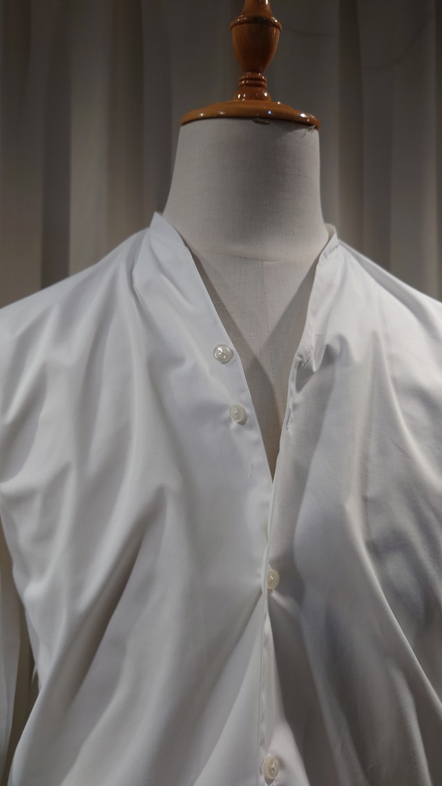 GarageUW Weather Open Grandad SHIRT　WHITE