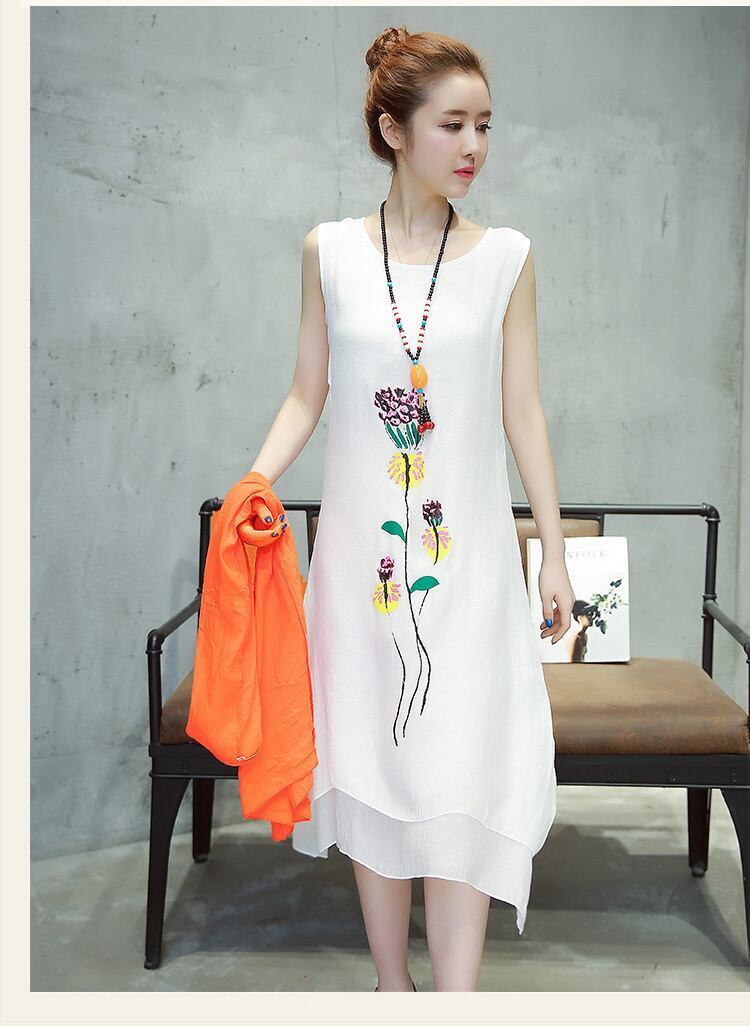 3点セット ロングカーディガン ノースリーブ ワンピース ネックレス