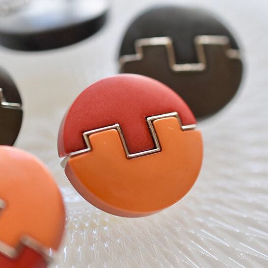 イタリア 凹凸レッド×オレンジ 22.5㎜