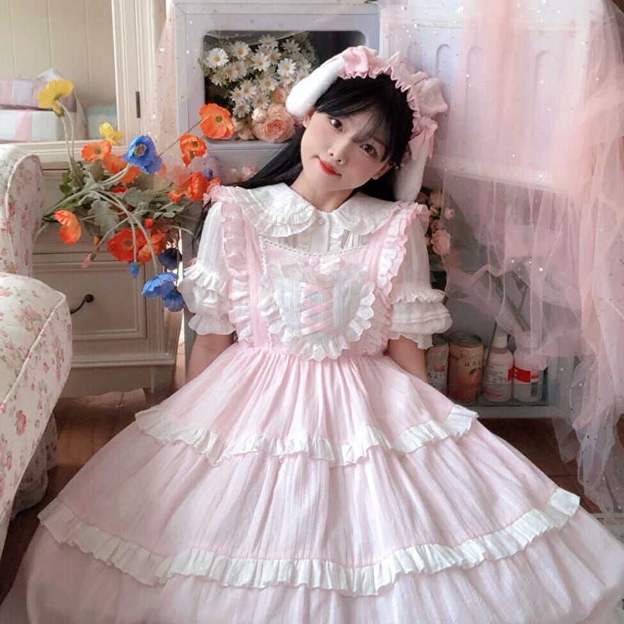 送料無料，格安】 ロリータスカート ピンク ロリィタ スィート 甘ロリ