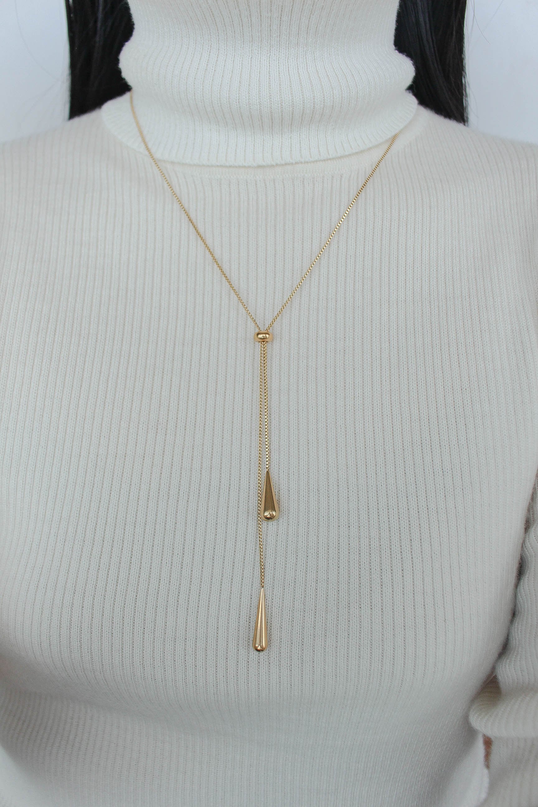 Drop Venetian Tie Necklace