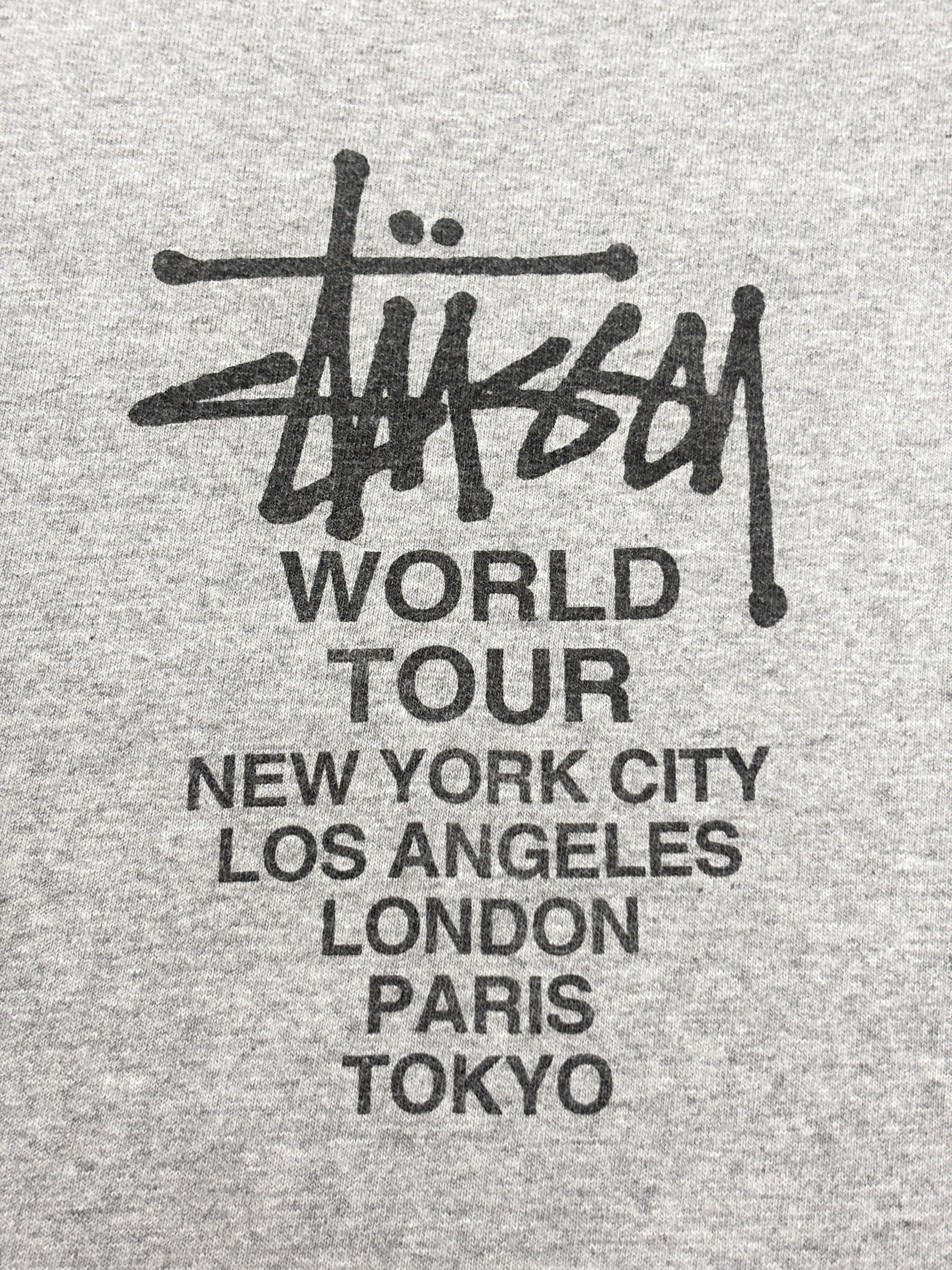 90s OLD STUSSY/World Tour Tee/USA製/白タグ/L/ワールドツアー