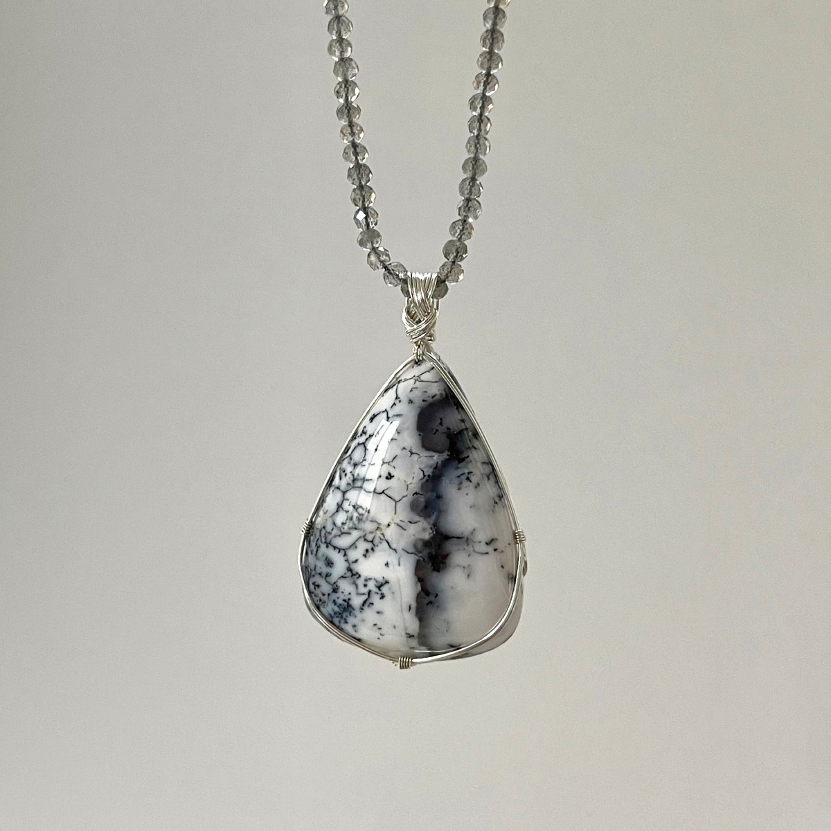 デンドリティック アゲート 女神巻きペンダントトップ Dendritic agate 