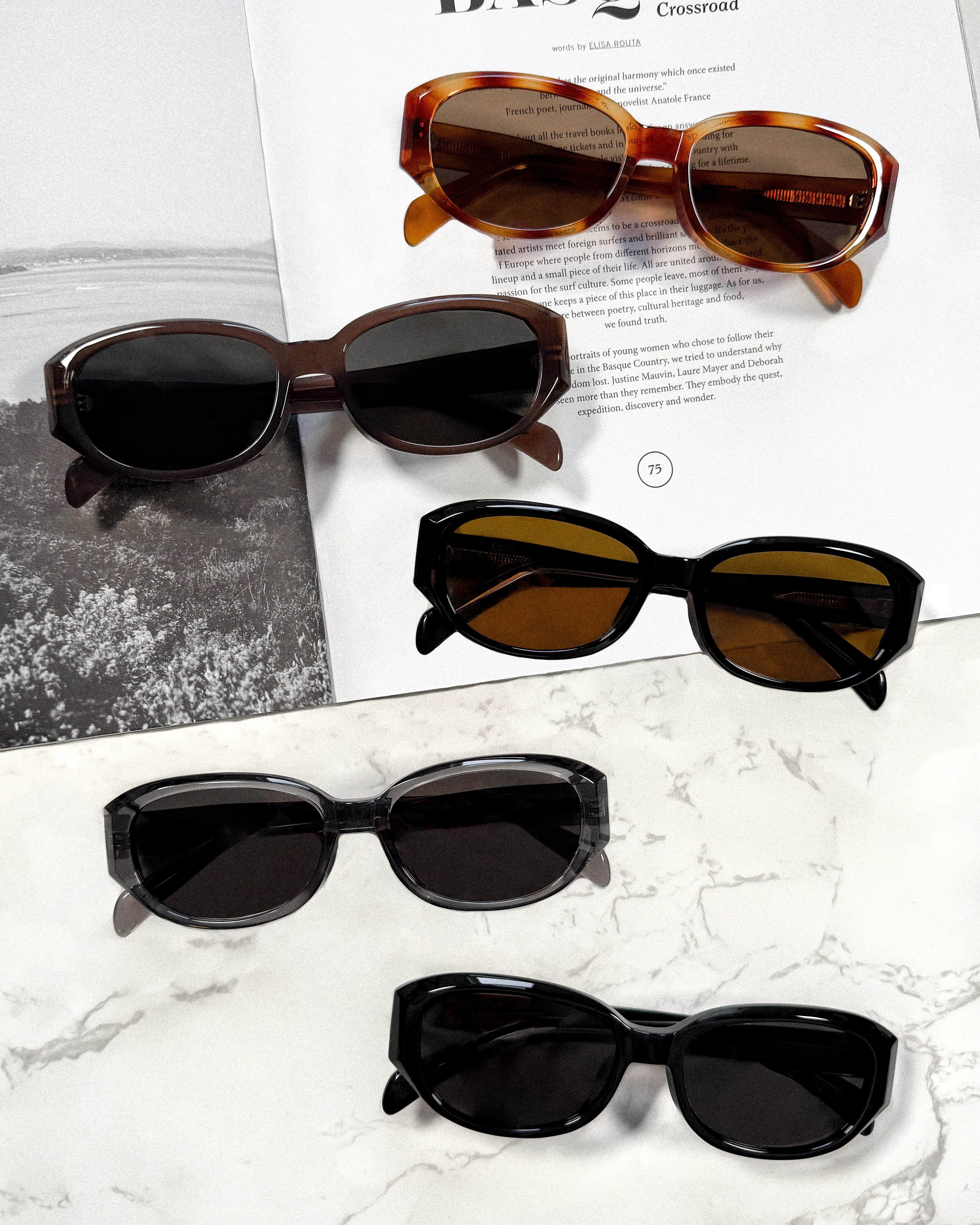 【5colors】slim oval 2 sunglasses
