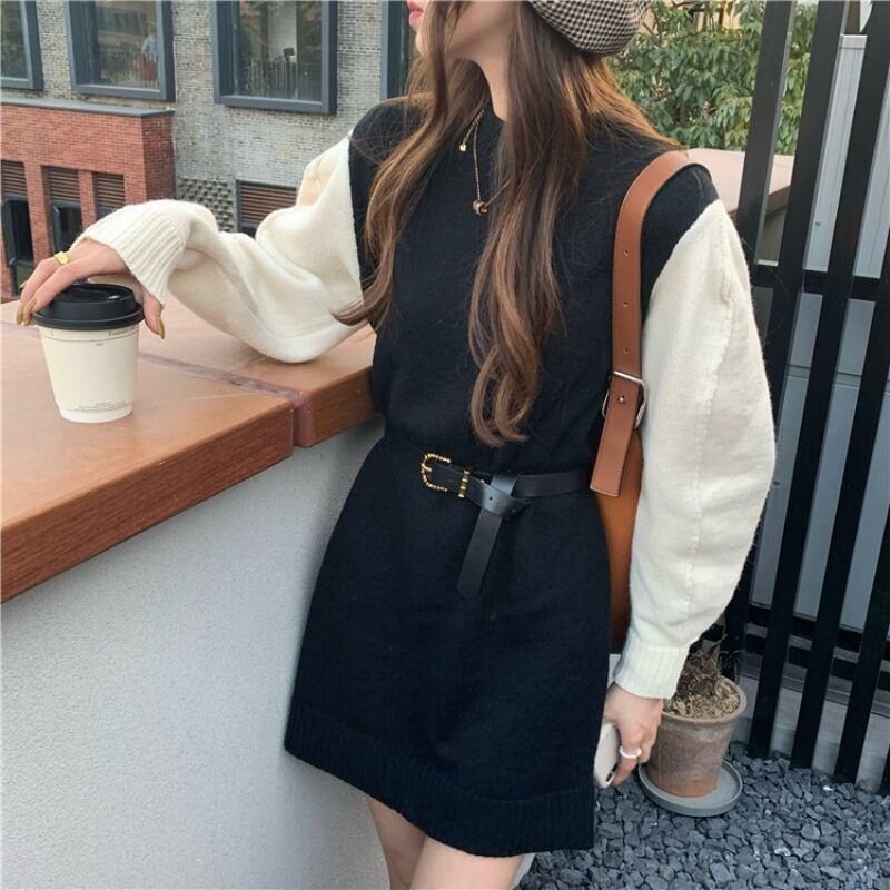 セーター ドレス オータムウィンターコート ジャケット ロング 秋物 冬物 ブラックストロベリース18873831511