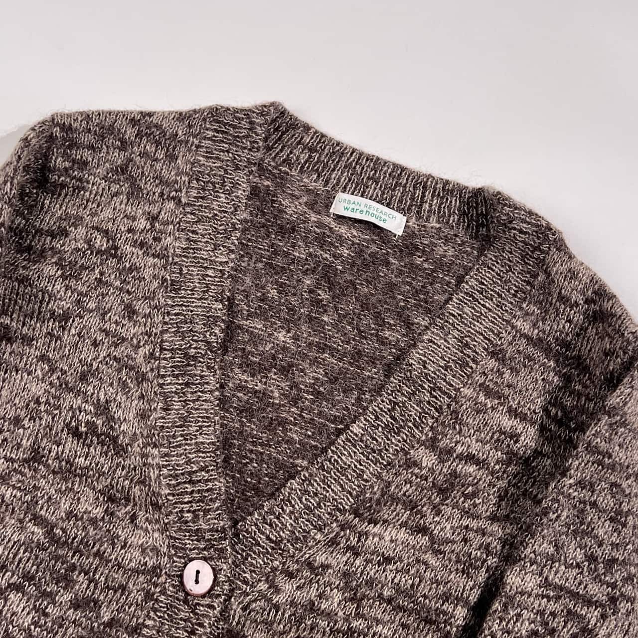 モヘヤ混 URBAN RESEARCH warehouse アーバンリサーチ Vネック ニット カーディガン 38/ブラウン系 レディース