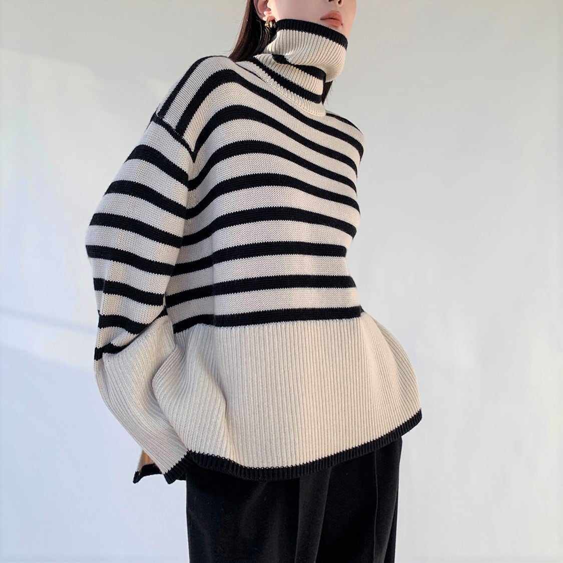 ボーダータートルニット T0111 | S.Dahlia