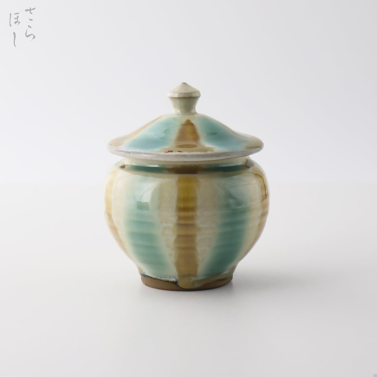 小鹿田焼 小袋窯 一合壺 赤青流し 直径約8.5cm 陶器 和食器 民藝 | 小