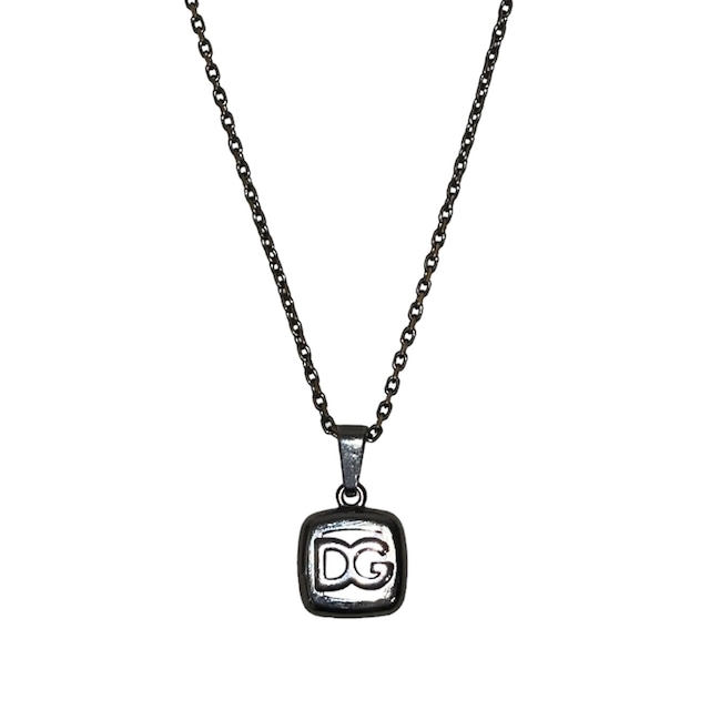 DOLCE&GABBANA metal logo pendant necklace