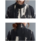 アート柄 切替 ロングアウター 60077