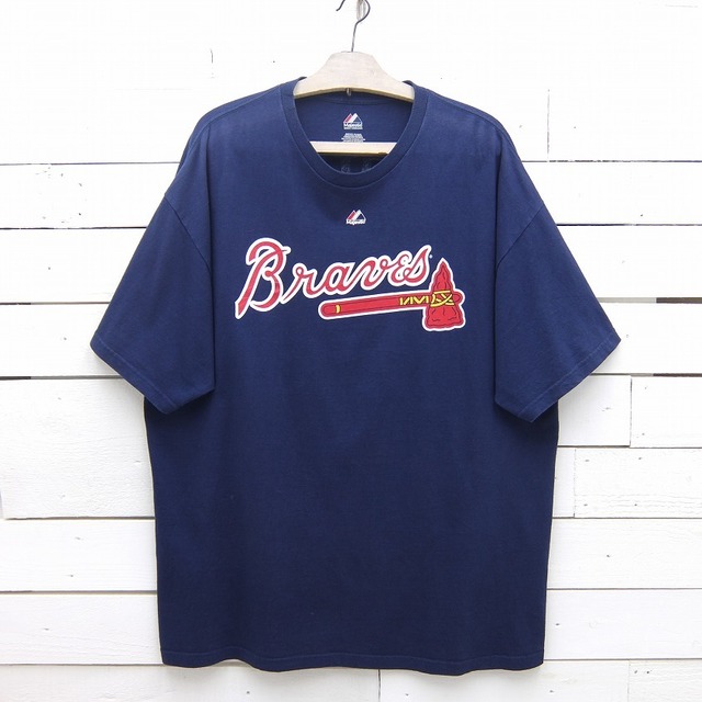 Majestic Braves Justin Upton ジャスティン・アップトン #8 プリントTシャツ メンズ 2XLサイズ