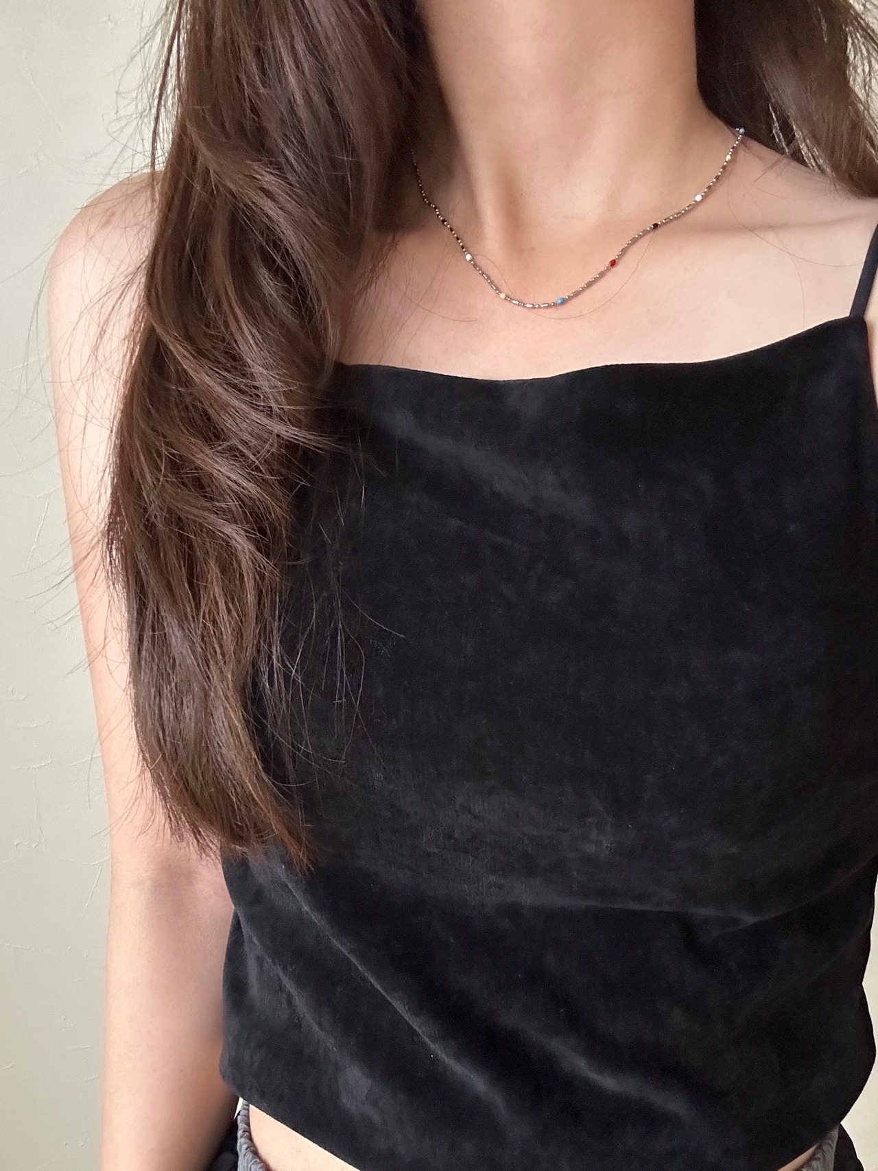 SS マグネットスライドランダムビーズネックレス