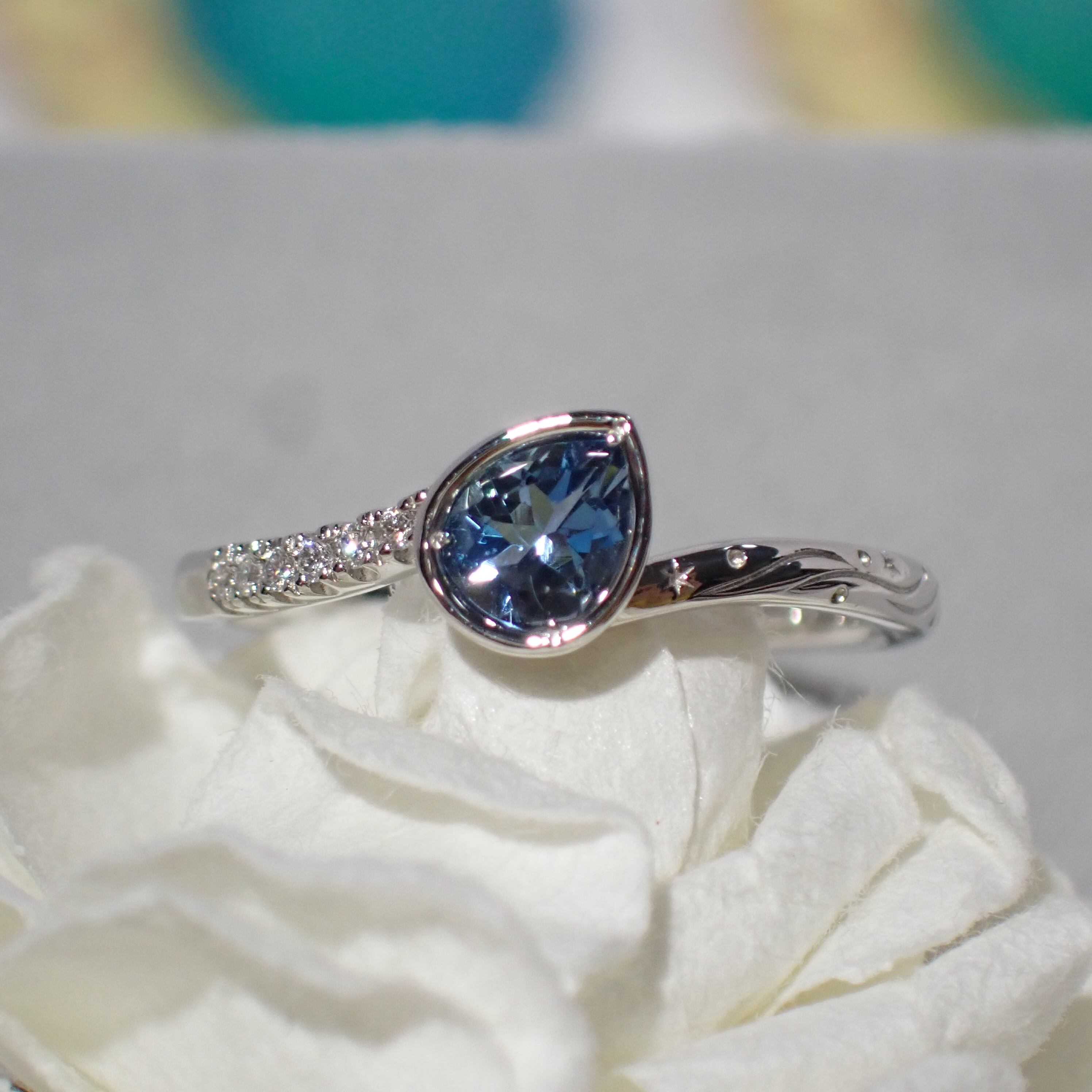 宝石つむり コーネルピン ピンクダイヤ リング 重ね付け リング Pt900