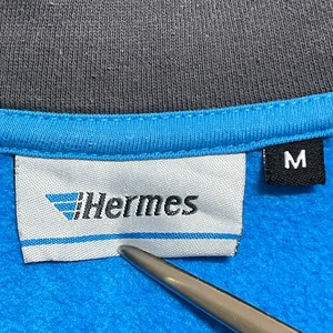 【Hermes】ワンポイントロゴ バックプリント ハーフジップ スウェット プルオーバー バックロゴ MEDIUM US古着