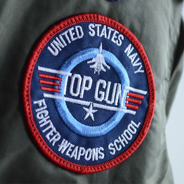 80s ALPHA アルファ MA-1フライトジャケット ワッペン付き TOPGUN USAF