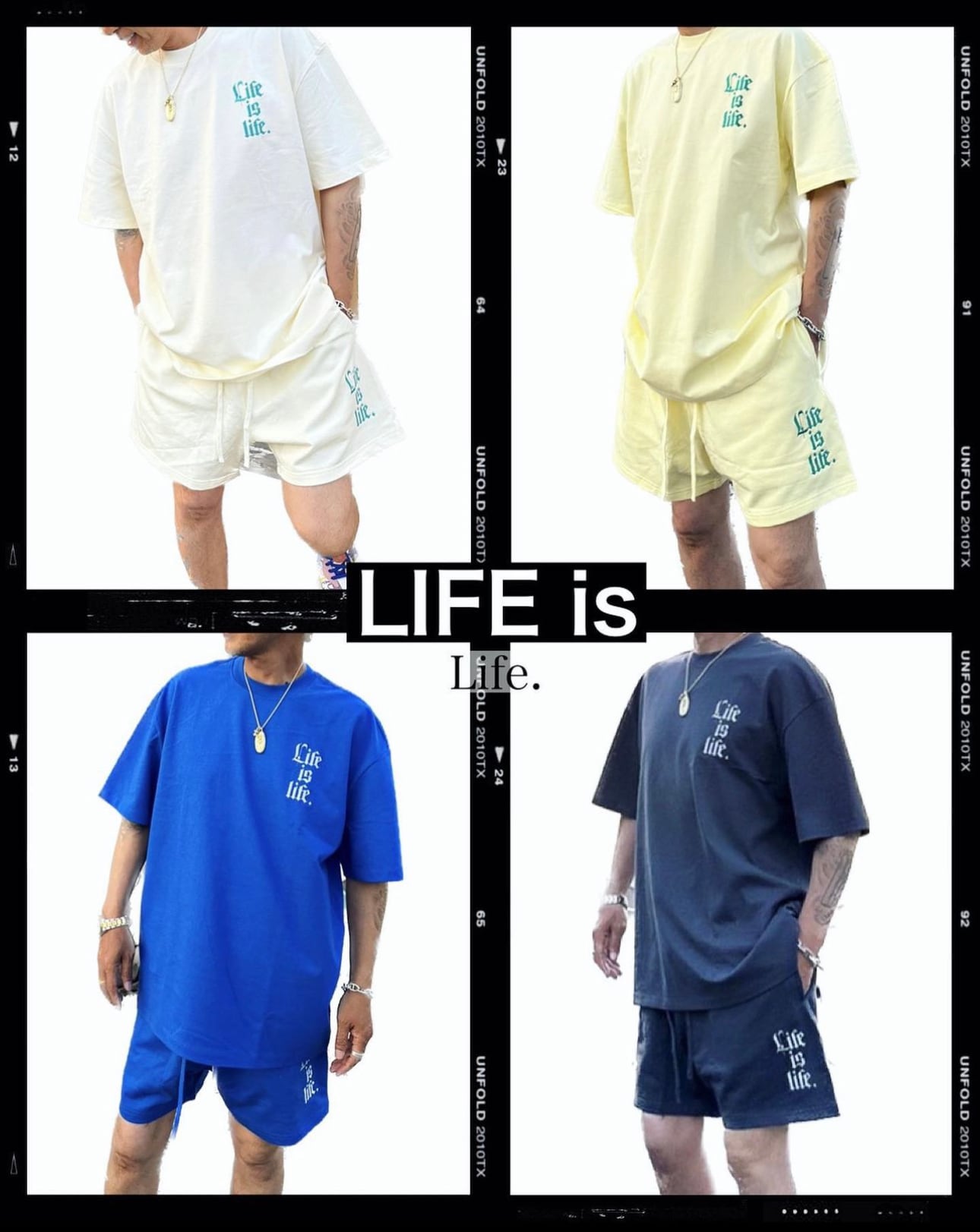 LIFE is lifeエンブロイダリーTシャツ セットアップ可(上)¥7900+tax(¥8690)