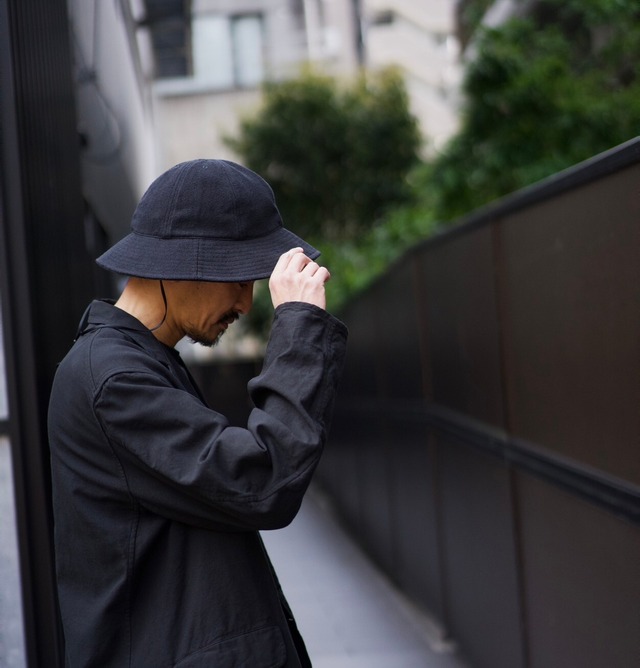 COMOLI(コモリ) / シルクネップハット -BLACK-(D01-07002)