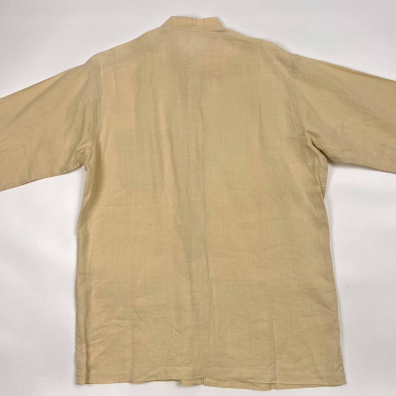 リネン100% Vexio バンドカラー 長袖シャツ 48/クリーム系 メンズ