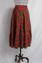 Checked pattern flare skirt