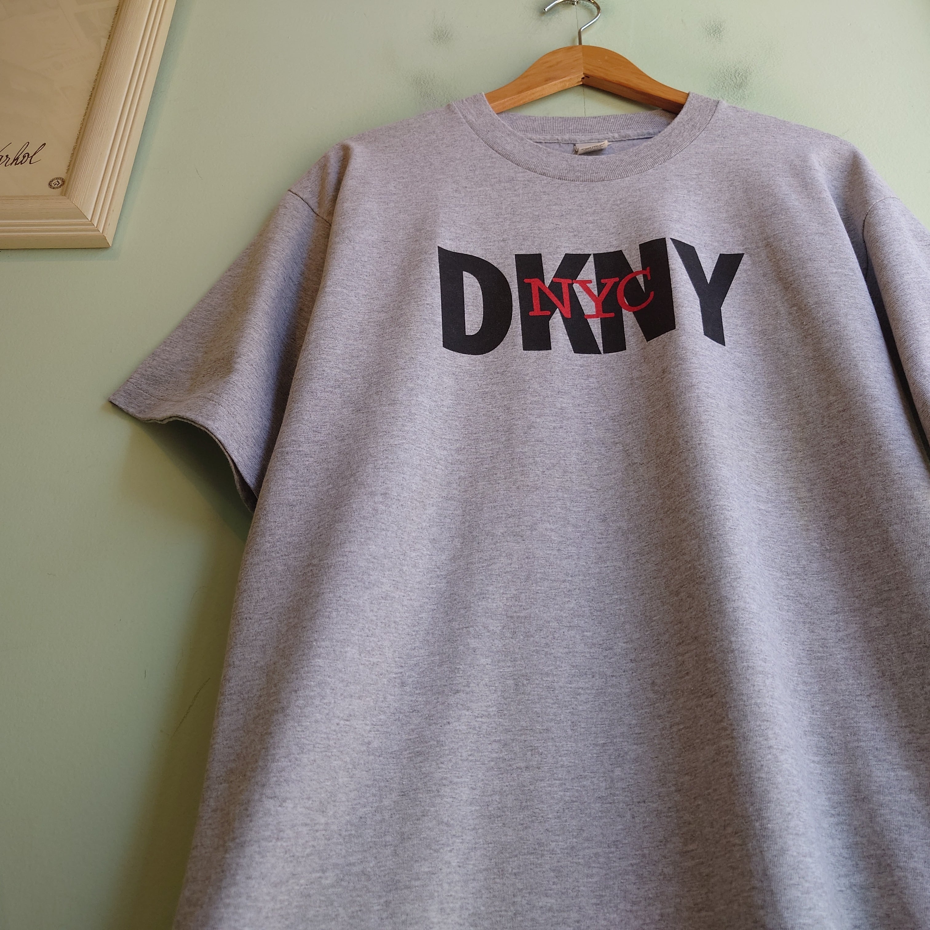 DKNY ダナキャラン 90-00s vintage ロゴTシャツ グレー L程度 | MANULBOY