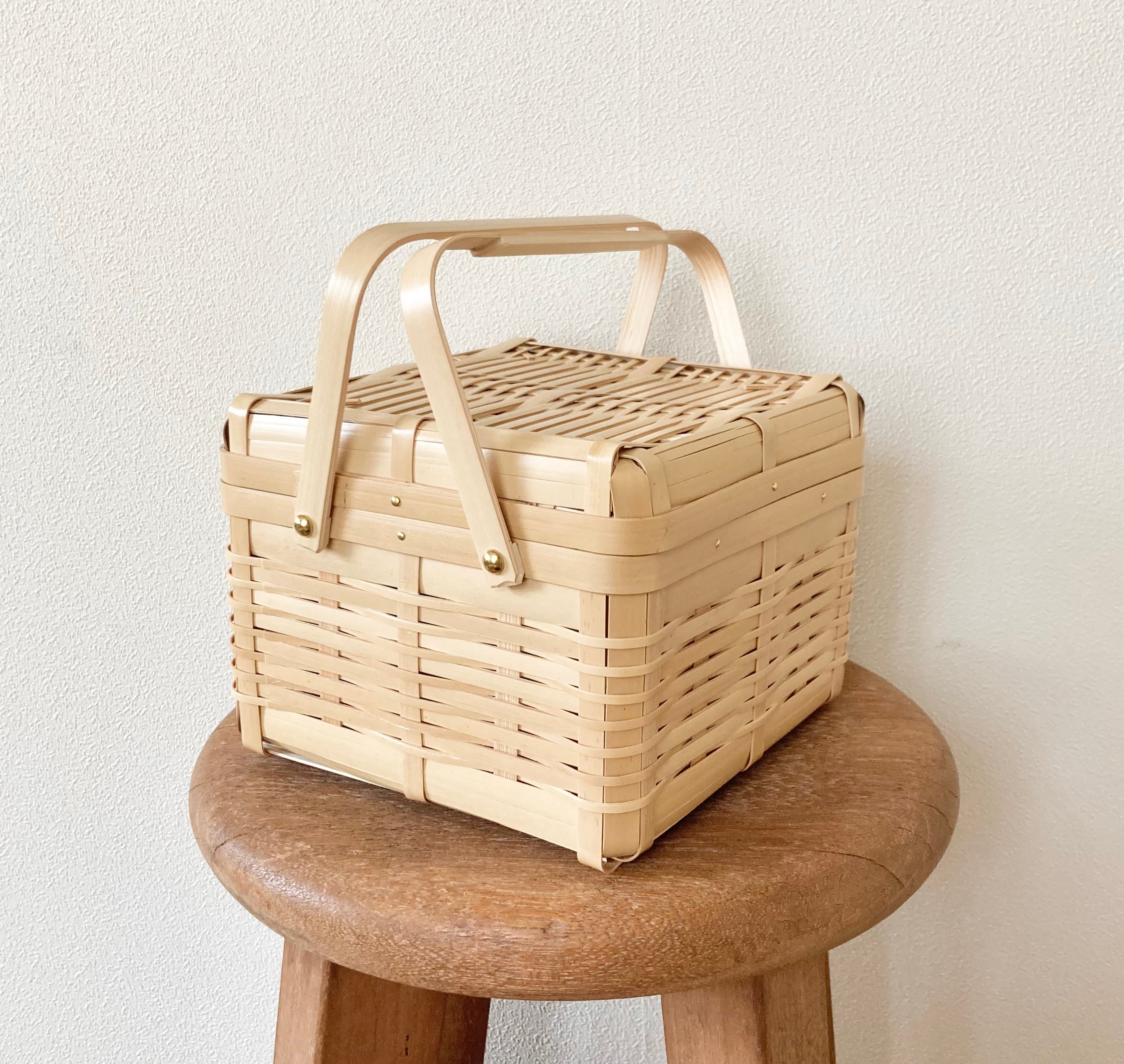 竹製角型バスケット【特大（蓋つき）】 | 竹かごの店 かご屋 by 有製咲処