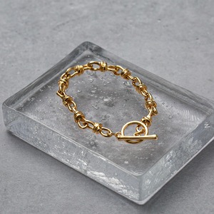 Tie chain bracelet    Gold【B6】