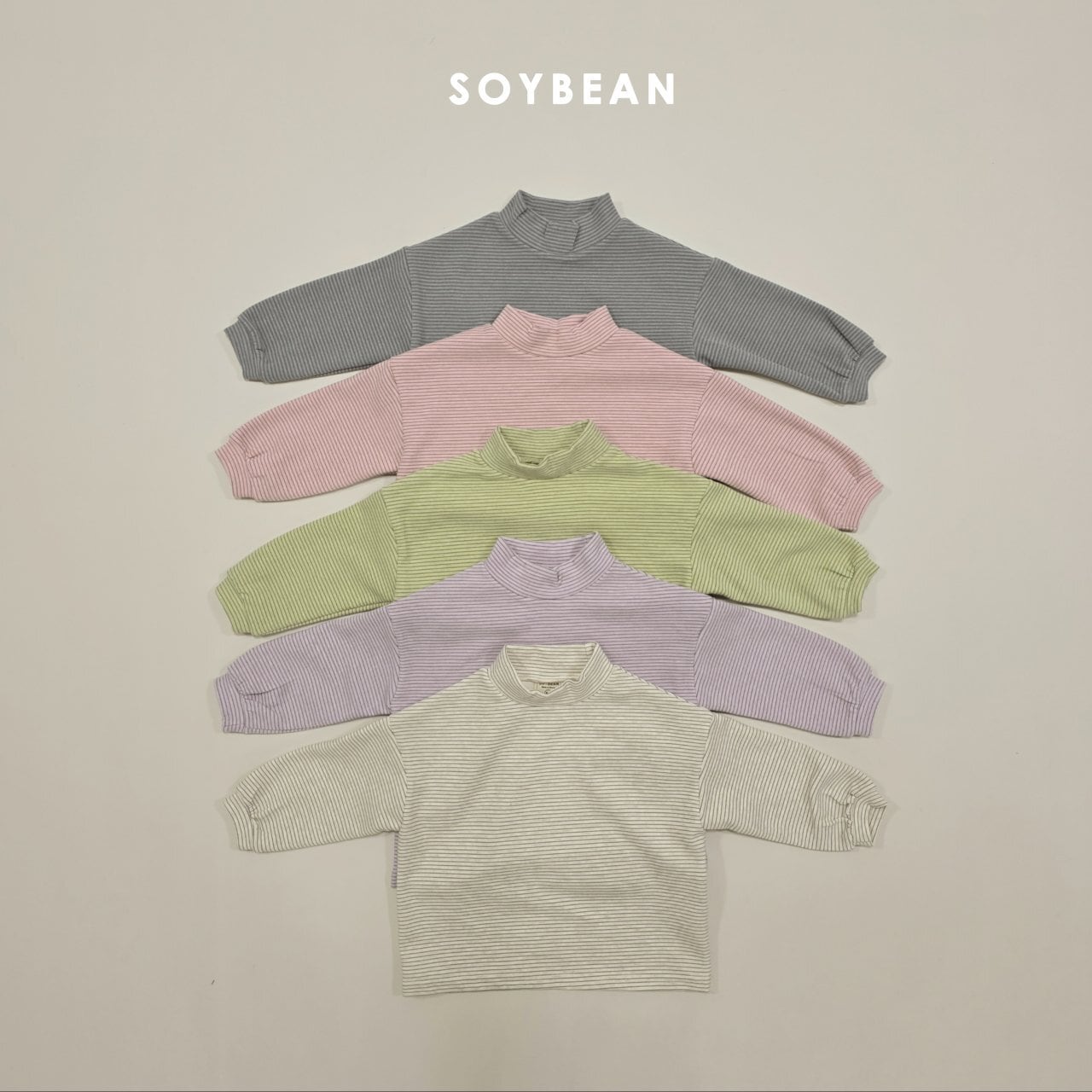 «予約»«ジュニアサイズあり»«soybean» ボーダーハイネック 5colors