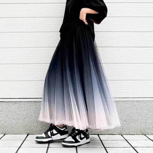 グラデーションチュールスカート
