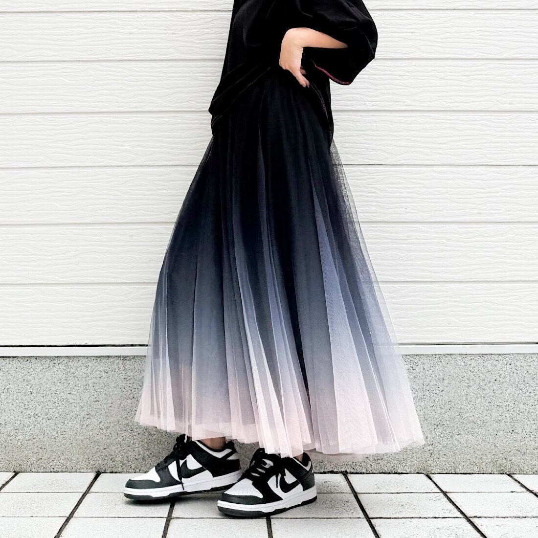 グラデーションチュールスカート