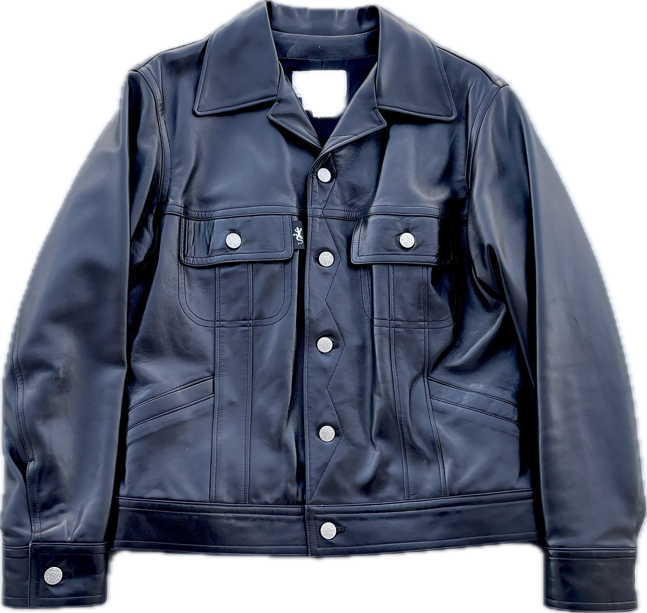 90s 00s agnes b special レザージャケット　短丈 Agnes.b Special Leather Tracker Jacket Black‼︎ France Made!! 90s