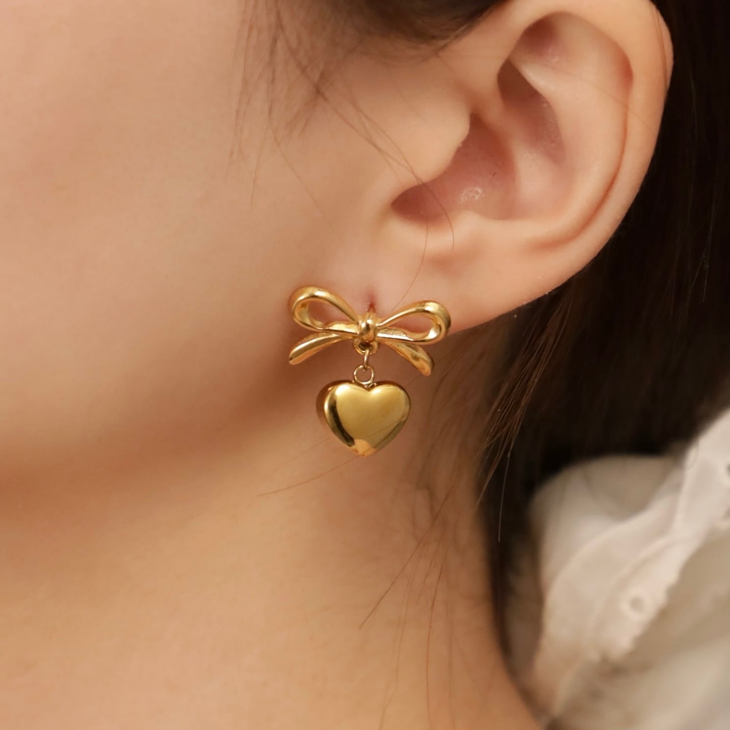 316L heartful ribbon pierce #p39 | apire