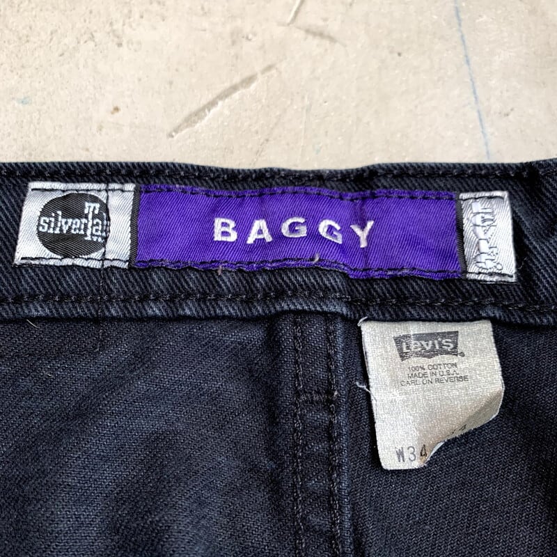 90's Levi's リーバイス Silver Tab シルバータブ BAGGY ブラックデニム 97年 USA製 オリジナル W34 希少  ヴィンテージ BA-1220 RM1589H | agito vintage powered by BASE