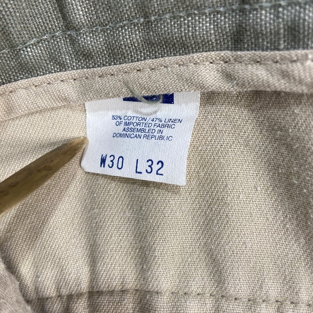未使用品 Dockers ドッカーズ リネンコットンスラックスパンツ W30L32